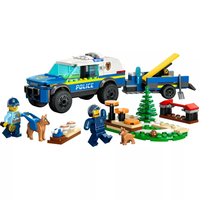 LEGO mobilusis policijos šunų dresavimo rinkinys su policijos šunimi ir dresavimo įranga