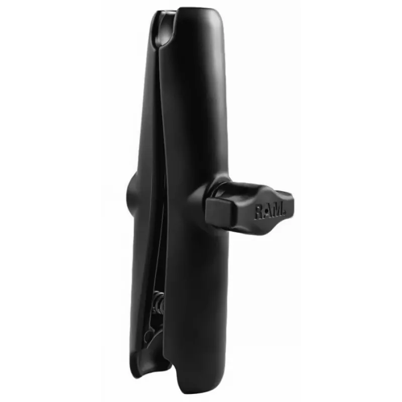 Planšetinių kompiuterių / įrenginių dvigubas lizdų laikiklis RAM Mounts RAM-B-201U-C, aliuminis, rutulys 2,54 cm, aukštis 152,4 mm, juodas