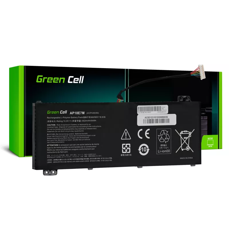 Baterija Green Cell AC83, skirta Acer Nitro AN515/AN517 — LiPo 3620 mAh, juoda
