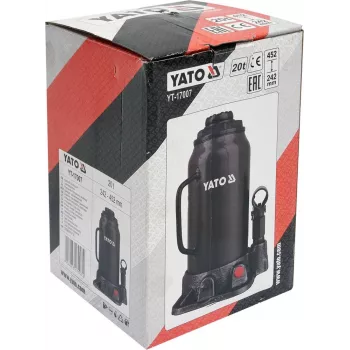 Mechaninis keltuvas YATO YT-17007, 20 000 kg keliamoji galia, kėlimo aukštis 24,2–45,2 cm, stūmoklis 150 mm, galvutė Ø45 mm, svoris 10,5 kg
