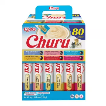 Šlapias kačių maistas INABA Churu 80P Tuno receptas — 80 tūbelių x 14 g