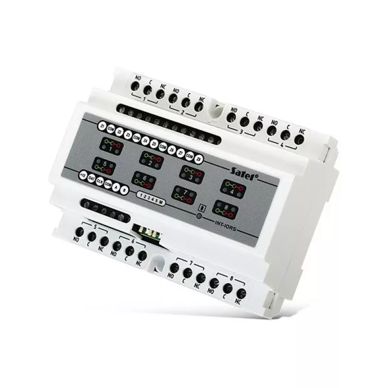 Prieigos valdymo blokas SATEL INT-IORS baltas — 8 kanalų, 230 V kintamoji srovė, 12 W, kompaktiškas