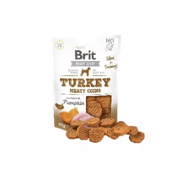 Šuniukų skanėstai Brit Turkey Meaty Coins 80 g — dresūros skanėstai šuniukams, kalakutienos skonio