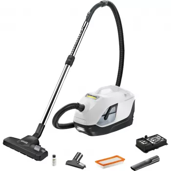 Cilindrinis dulkių siurblys Karcher DS 6 — sausas, 650 W, 2 l talpa, HEPA 13, 10,2 m veikimo spindulys, teleskopinis vamzdis