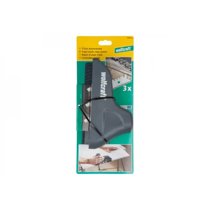 Planer Wolfcraft Triple-blade edge planer 4009000 — grafitas, trapeciniai peiliai, tinka gipso kartono plokštėms