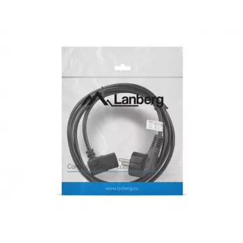 Maitinimo laidas LANBERG CA-C13C-12CC-0018-BK, 2 m, C13 lizdas prie CEE7/7, juodas, kampuotas C13