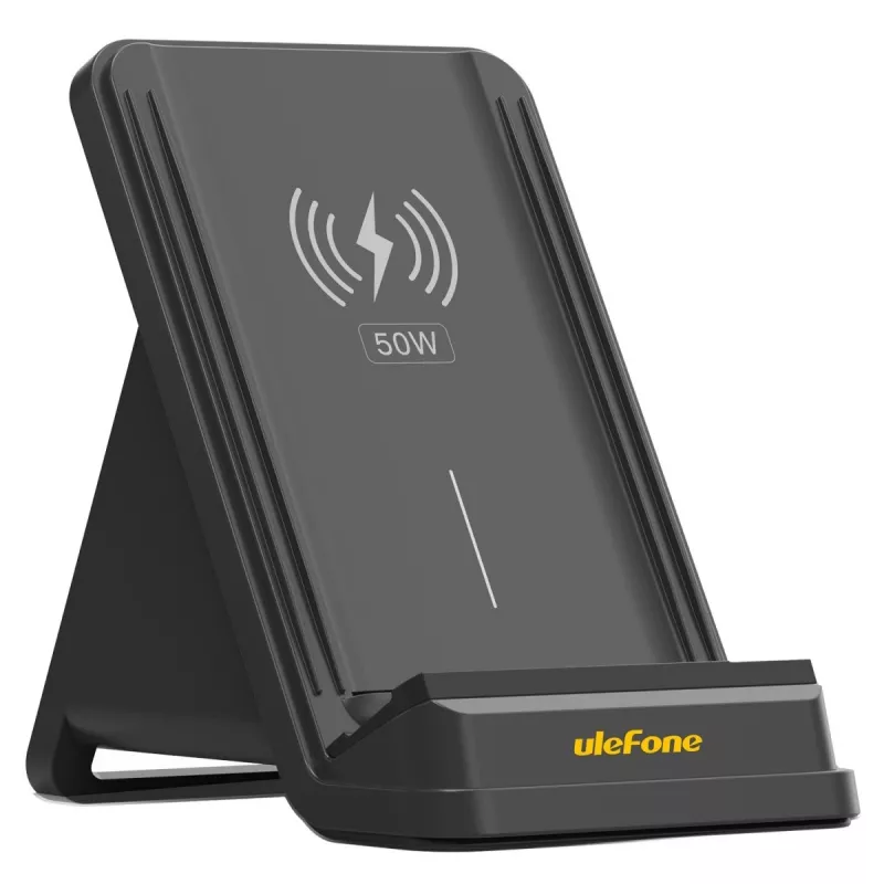 UleFone WCS01 vidaus išmaniojo telefono įkroviklis – 50 W USB Type-C, belaidis greitas įkrovimas, juodas