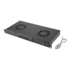 Ventiliatoriaus skydelis LANBERG AK-1502-B, 1U stovo, 2 ventiliatoriai, 230V, 38W, 483×44.5×192 mm, juodas