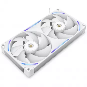 NZXT F280X RGB 140mm ARGB korpuso ventiliatoriai – balti, 2 vnt. pakuotėje