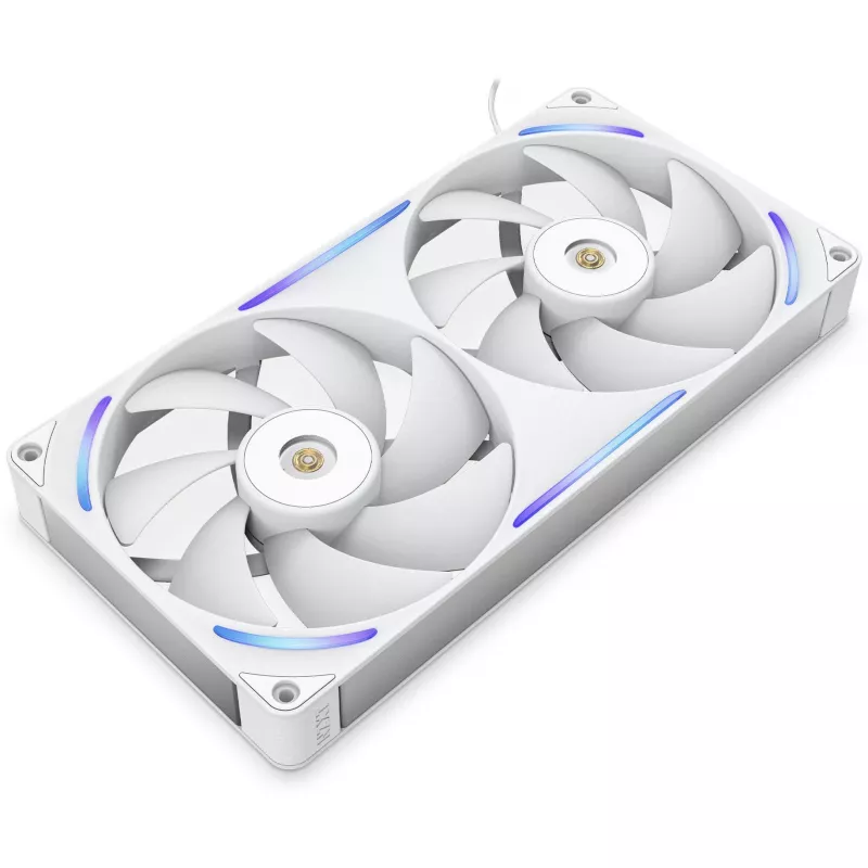 NZXT F280X RGB 140mm ARGB korpuso ventiliatoriai – balti, 2 vnt. pakuotėje