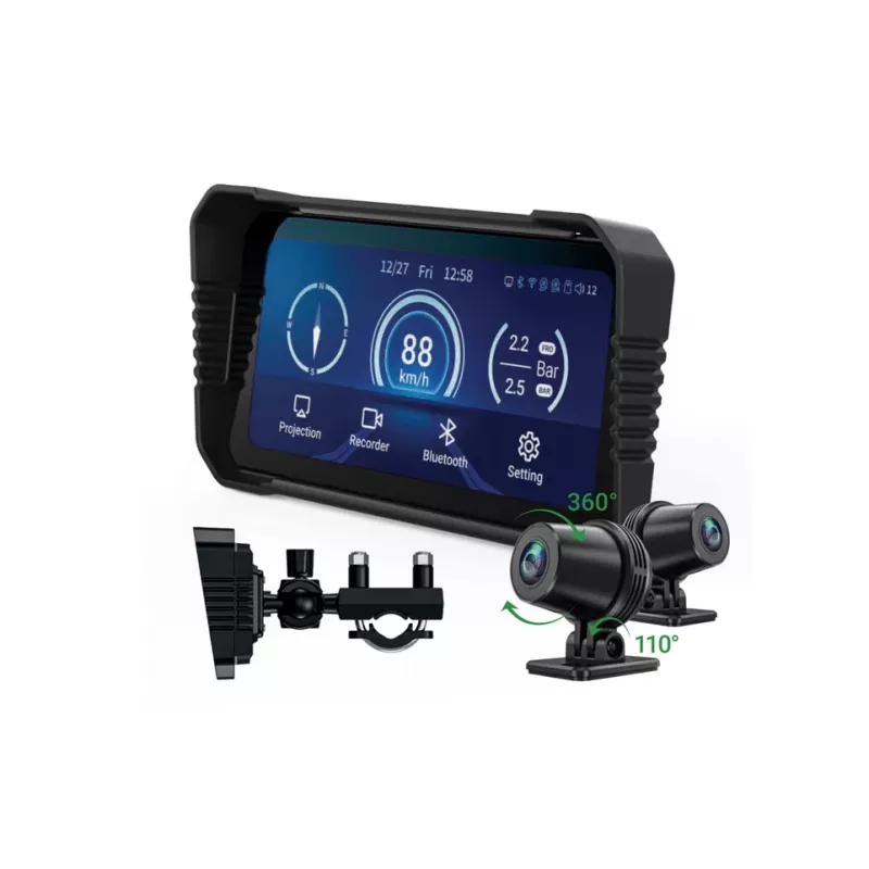 Vaizdo registratorius Navitel MS850 DUAL — dviejų kanalų motociklo registratorius su Wi‑Fi