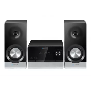 Namų garso mikrosistema BLAUPUNKT MS40.2BT — 2×50 W RMS, Bluetooth, CD, USB, HDMI ARC, optinis įėjimas, LED ekranas (juoda)