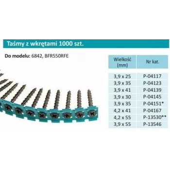 Makita F-30913 sukabinti varžtai smulkūs 3,9x25mm