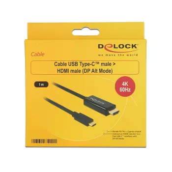Vaizdo kabelio adapteris DeLOCK 85290 USB Type-C į HDMI 1 m juodas