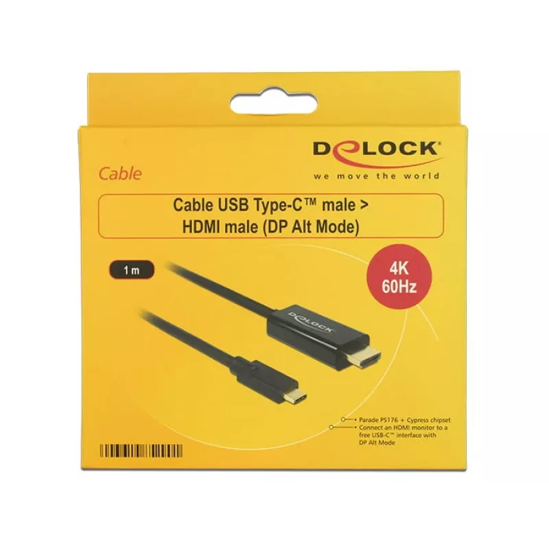 Vaizdo kabelio adapteris DeLOCK 85290 USB Type-C į HDMI 1 m juodas