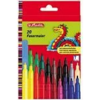 Flomasteriai Herlitz 08649238 įvairiaspalviai 20 vnt. 2 mm storio