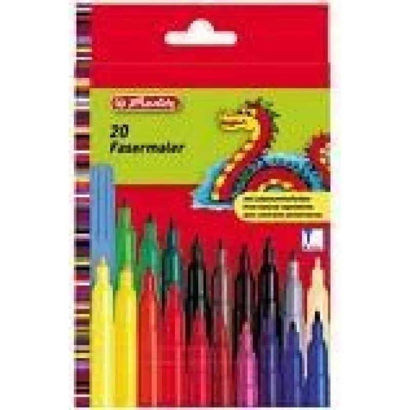 Flomasteriai Herlitz 08649238 įvairiaspalviai 20 vnt. 2 mm storio