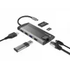 NATEC Fowler Plus USB Type-C Juoda Pilka MicroSD SD Hub