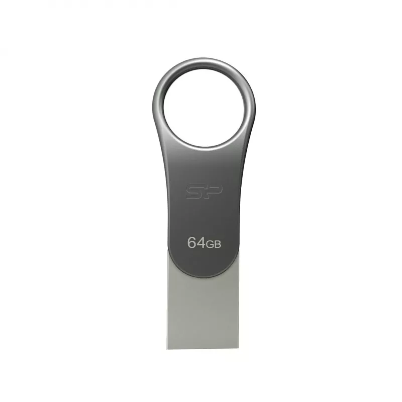 Silicon Power Mobile C80 USB atmintinė 64 GB USB Type-A / USB Type-C 3.0 (3.1 Gen 1) Titaninis