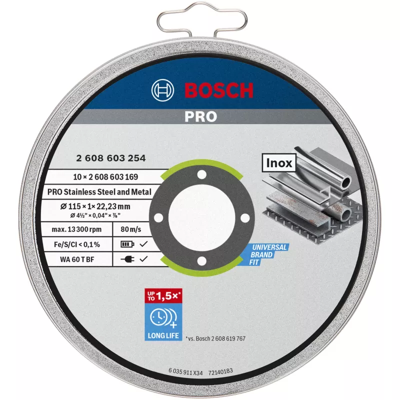 Bosch 2 608 603 254 kampinio šlifuoklio priedas Pjovimo diskas