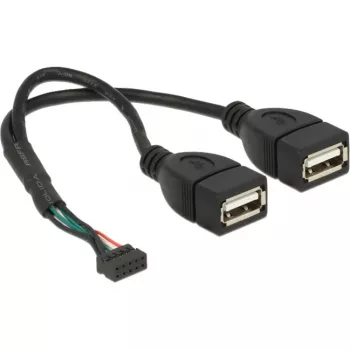 USB kabelis DeLOCK 84933 USB 2.0 0,2 m 2 x USB A juodas