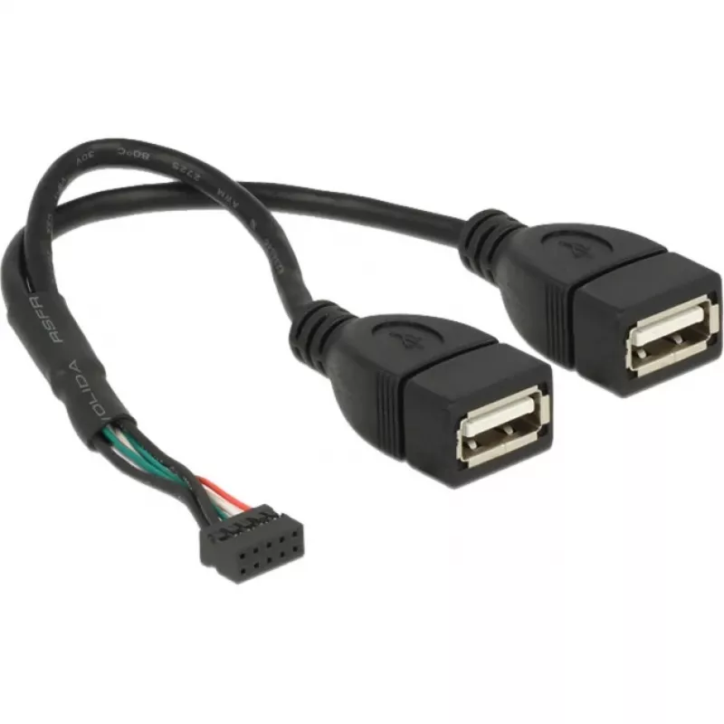 USB kabelis DeLOCK 84933 USB 2.0 0,2 m 2 x USB A juodas