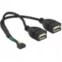 USB kabelis DeLOCK 84933 USB 2.0 0,2 m 2 x USB A juodas