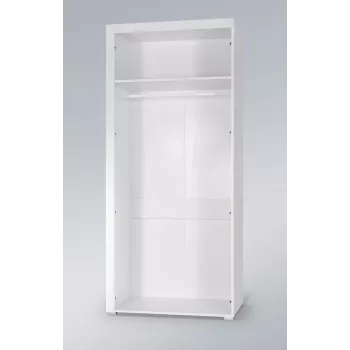 Drabužių spinta cama meble SAMBA balta/juoda blizgi, 900×550×2030 mm, 1 lentyna