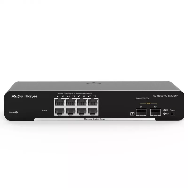Ruijie Networks RG-NBS3100-8GT2SFP tinklo komutatorius valdomas L2 Gigabit Ethernet (10/100/1000) juodas