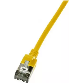 Tinklo kabelis LogiLink plonas U/FTP CQ9027S RJ-45 Cat6a 0,5 m geltonas
