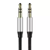 Baseus Yiven garso laidas 3,5 mm kištukas M30 1,5 m sidabrinis + juodas