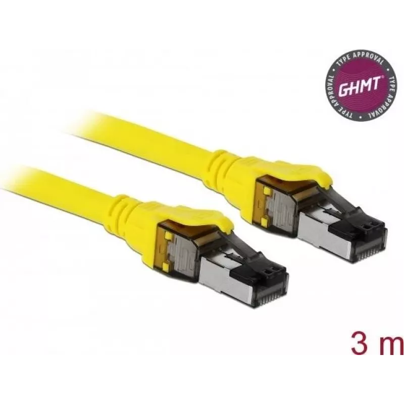 Tinklo kabelis DeLOCK 86583 Cat8.1 S/FTP 3m Geltonas