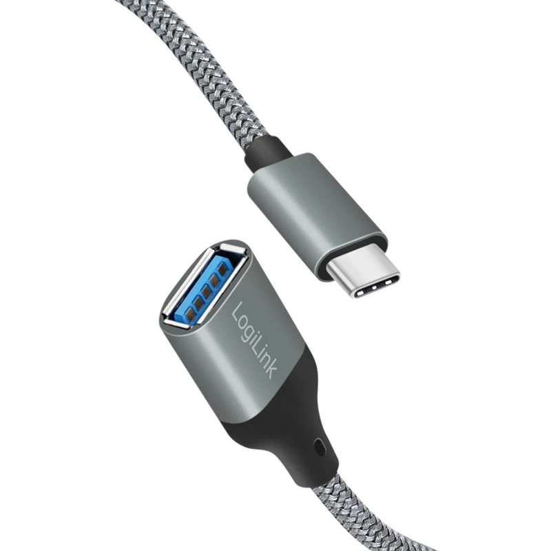 LogiLink USB 3.2 Gen1 Type-C adapteris C/M į USB-A/F OTG aliuminis 0,15 m