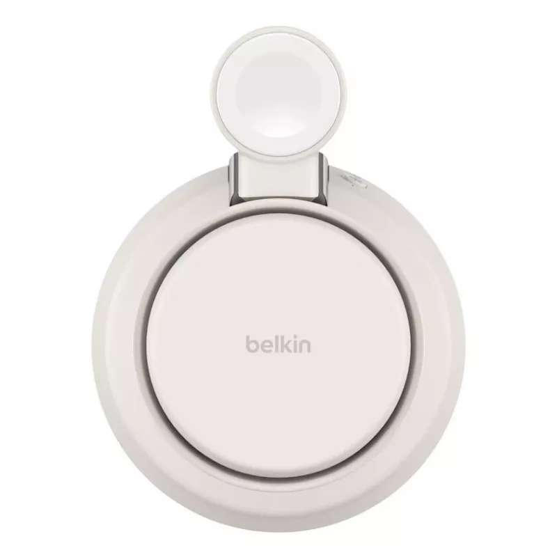 Belaidis USB įkroviklis Belkin Qi2 WIZ040KQSD — 25 W, USB maitinimas, 1,5 m laidas, baltas, skirtas išmaniajam telefonui, išmaniajam laikrodžiui, ausinėms, kūno rengybos stebėjimo prietaisui