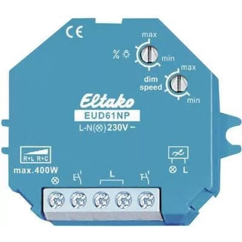 Eltako EUD61NP-230V montuojamas reguliatorius ir jungiklis mėlynas - baltas reguliatorius (851932)