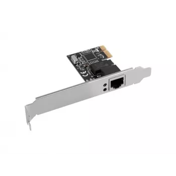 Vidinė eterneto tinklo plokštė LANBERG PCE-1GB-201, PCI Express, 1× RJ-45 Gigabit (1000 Mbit/s), juoda