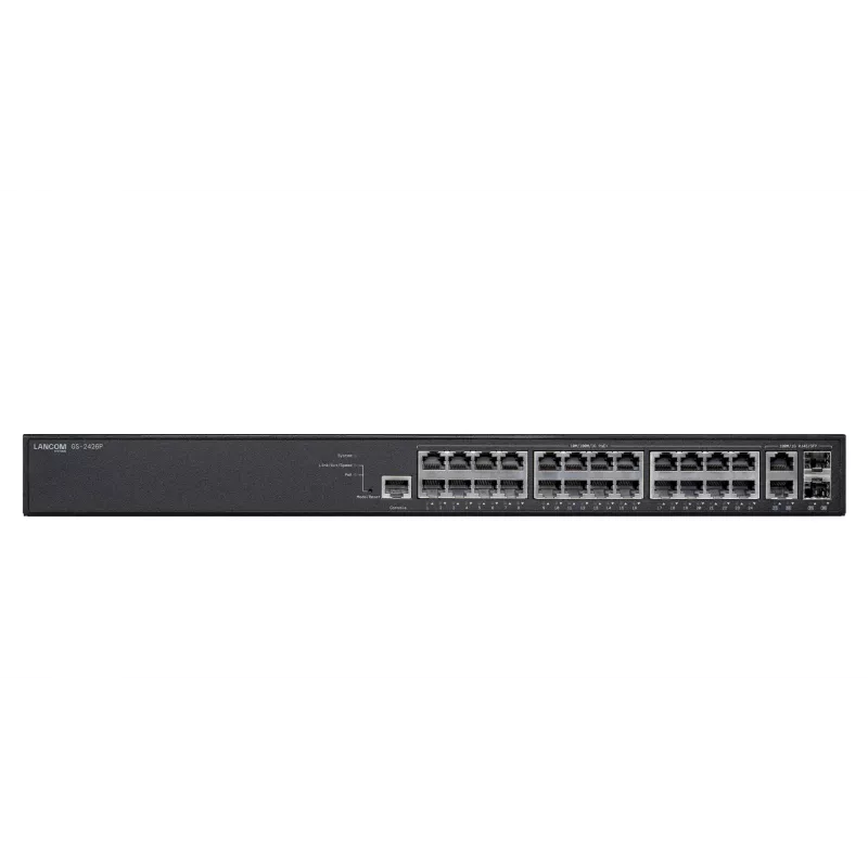 GS-2426P Valdomas L2 Gigabit Ethernet (10/100/1000) maitinimas per Ethernet (PoE) 1U juoda