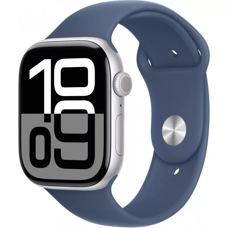 Apple Watch S10 Sidabrinis Aliuminis Sportinis Dirželis Denim - S/M GPS + Cellular 46mm MWY03QF/A 2024