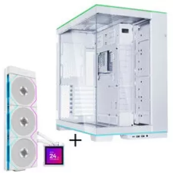 Lian Li O11 Dynamic EVO RGB PC korpuso rinkinys + HydroShift II LCD-S 360TL AiO - Balta