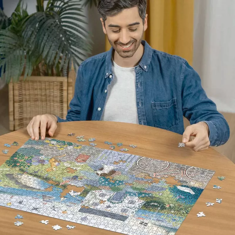 Dėlionė Ravensburger Coastal Cottage 1000 vnt., 700 mm pločio, 2 mm storio