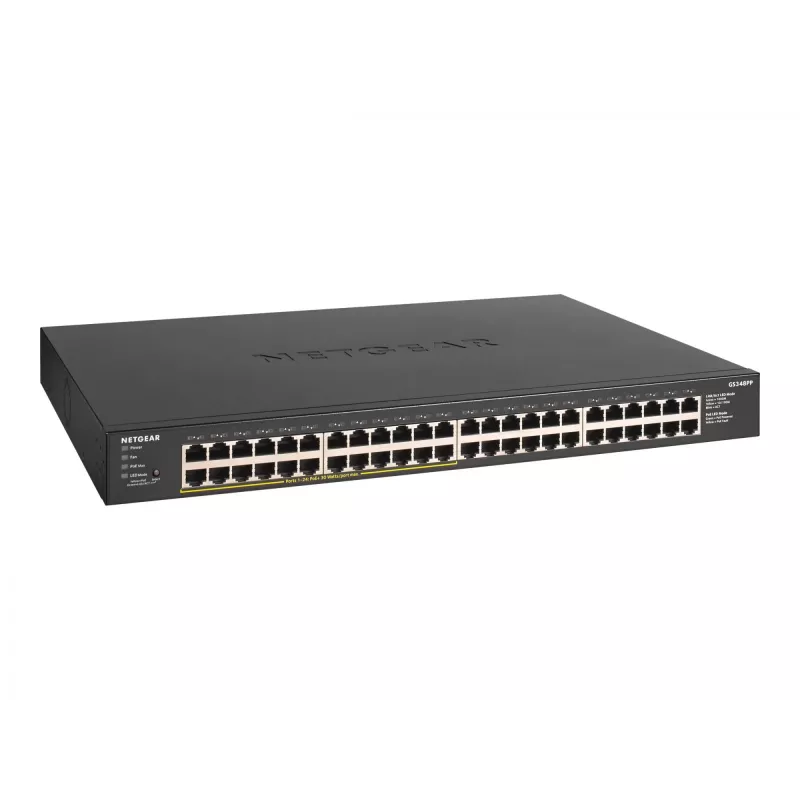NETGEAR GS348PP Nevaldomas Gigabit Ethernet (10/100/1000) Power over Ethernet (PoE) Juodas