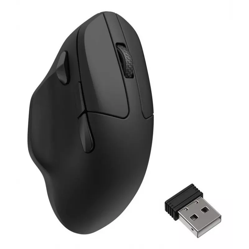 Belaidė pelė Keychron M7 8K juoda — kompaktiškas ergonominis dizainas, įkraunama