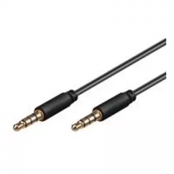 Wentronic Goobay 3,5 mm lizdo jungiamasis laidas, juodas, 3 m - 3,5 mm kištukas (4 kontaktų, stereofoninis) > 3,5 mm kištukas (4 kontaktų, stereofoninis) (63832)