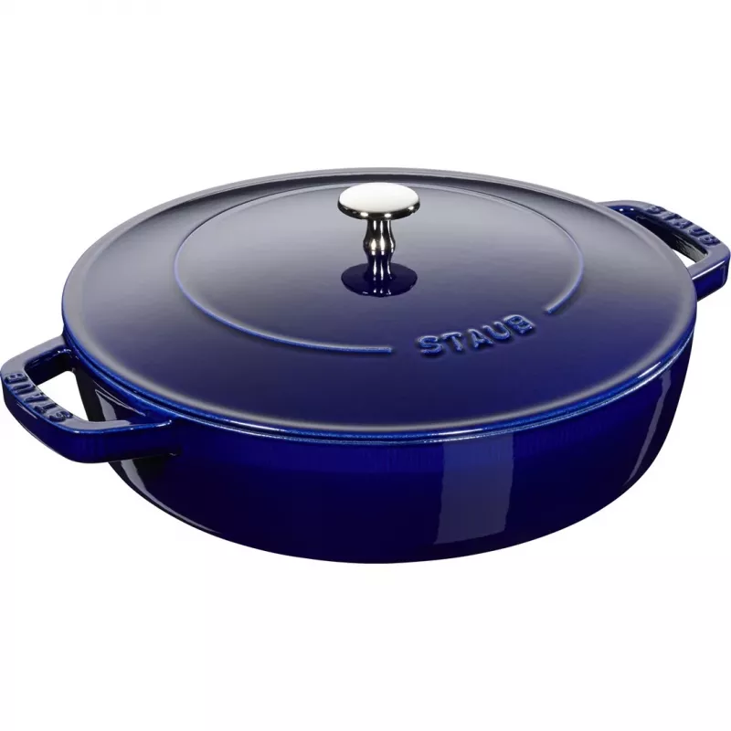 Puodas Staub Chistera 28 cm ketaus tamsiai mėlynas