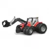 Žaislinis traktorius BRUDER Massey Ferguson 7624 su priekiniu krautuvu, raudonos spalvos, nuo 3 metų amžiaus