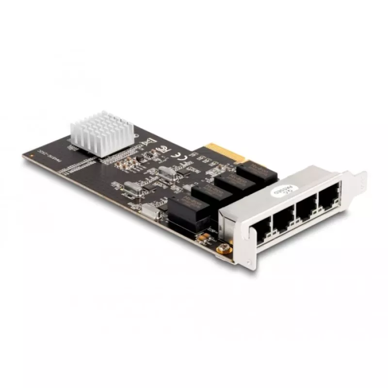 DeLOCK PCI Express x4 kortelė 4 x RJ45 Gigabit LAN RTL8111 - PCIe - RJ-45 - PCIe 2.0 - Sidabrinė - PC - Windows 10 - Windows 11 - Windows 8.1 (88618)
