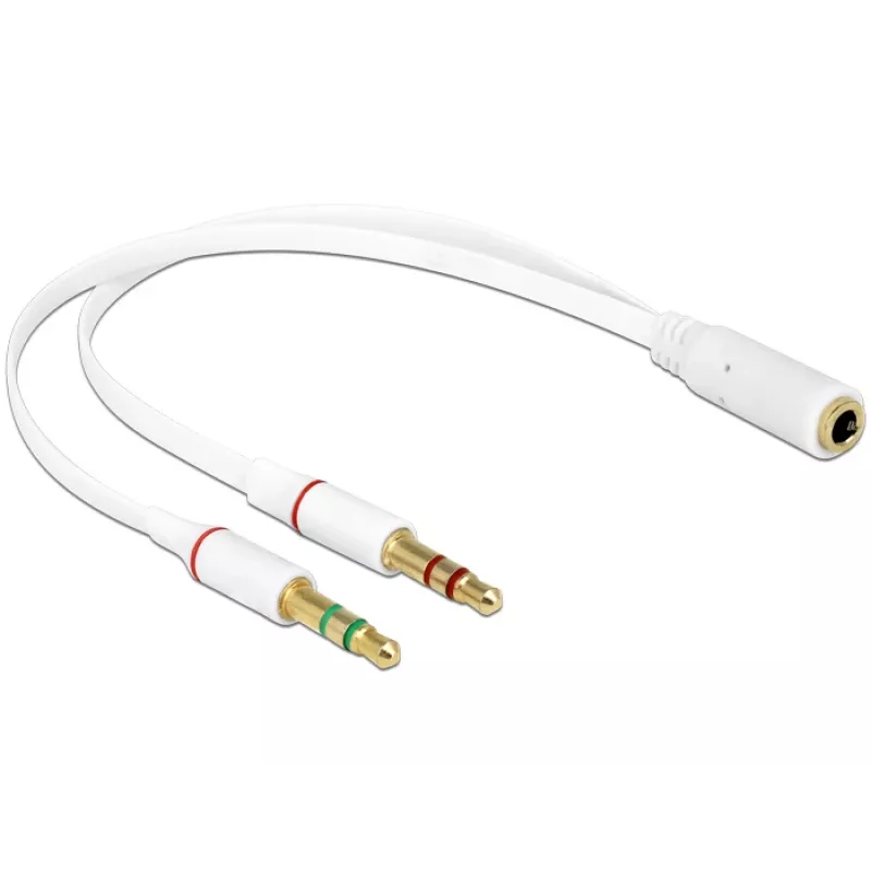 Audio kabelis DeLOCK 65585 0,2 m 2x 3,5 mm kištukas į 3,5 mm lizdą baltas