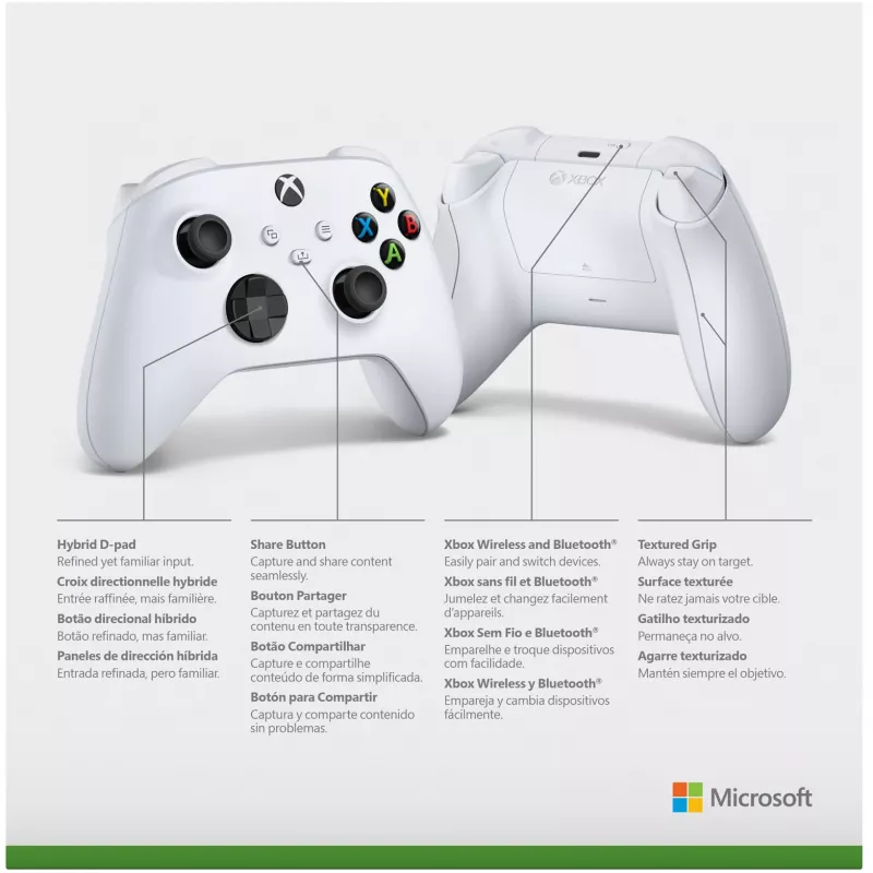 Microsoft Xbox belaidis valdiklis - žaidimų pultas - belaidis - Bluetooth - Robot White - PC, Microsoft Xbox One, Android, Microsoft Xbox Series S, Microsoft Xbox Series X