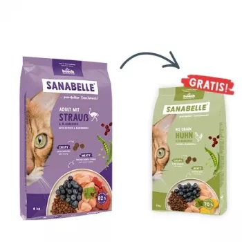 BOSCH Sanabelle Adult Ostrich & Blueberries - sausas kačių maistas - 2 kg