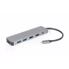 Gembird A-CM-COMBO3-03 USB Type-C 3-in-1 kelių prievadų adapteris (Hub + HDMI + PD)